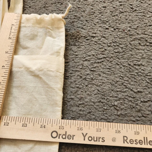 JOHNNY WAS Tote Cream Double Handle Draw String Cotton Shopping - Picture 7 of 8